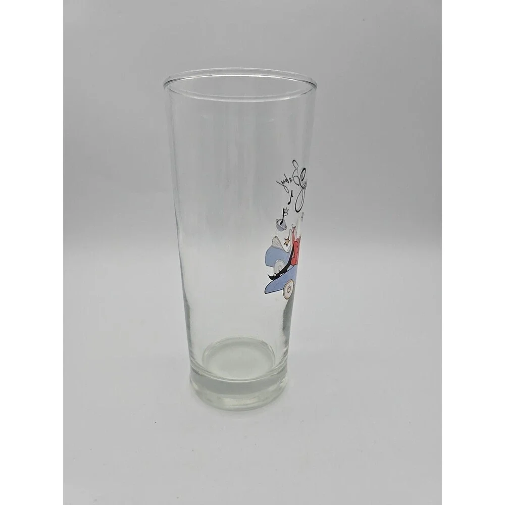 Pottery Barn Holiday Santa Baby Chilling On A Car Tumbler Highball Glass